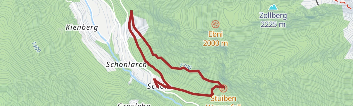 Route map: Kleine Stuibenwasserfallrunde